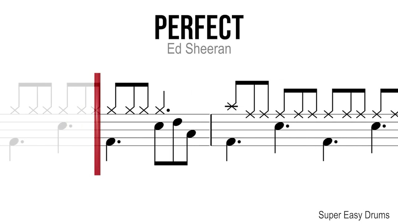 Perfect - Ed Sheeran | BEGINNERS DRUMS | Scrolling Scores
