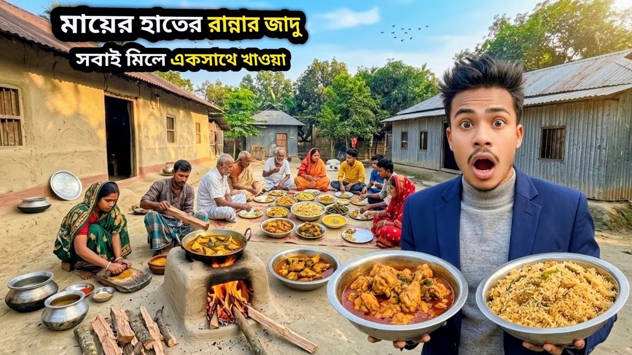 মাটির চুলায় মায়ের হাতের রান্না! 😍 Special Guest Feast ✨ Rakib Vai vlog Bd 🍛