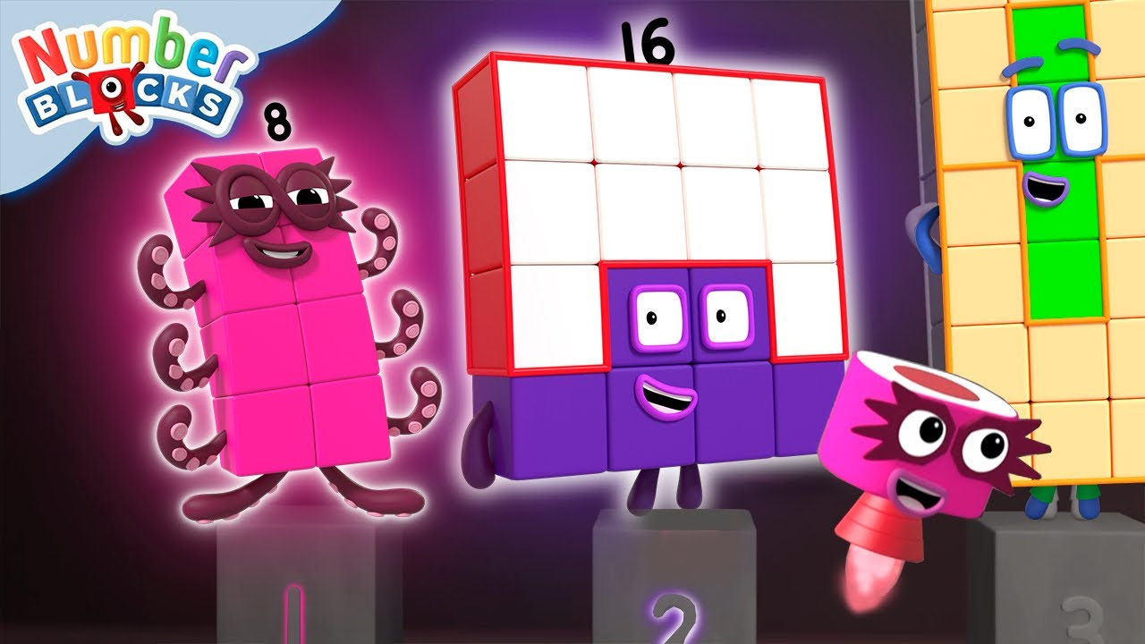 Formas geométricas e números divertidos 🟩🟡🟥 | 2D vs 3D | Numberblocks em Português Brasil