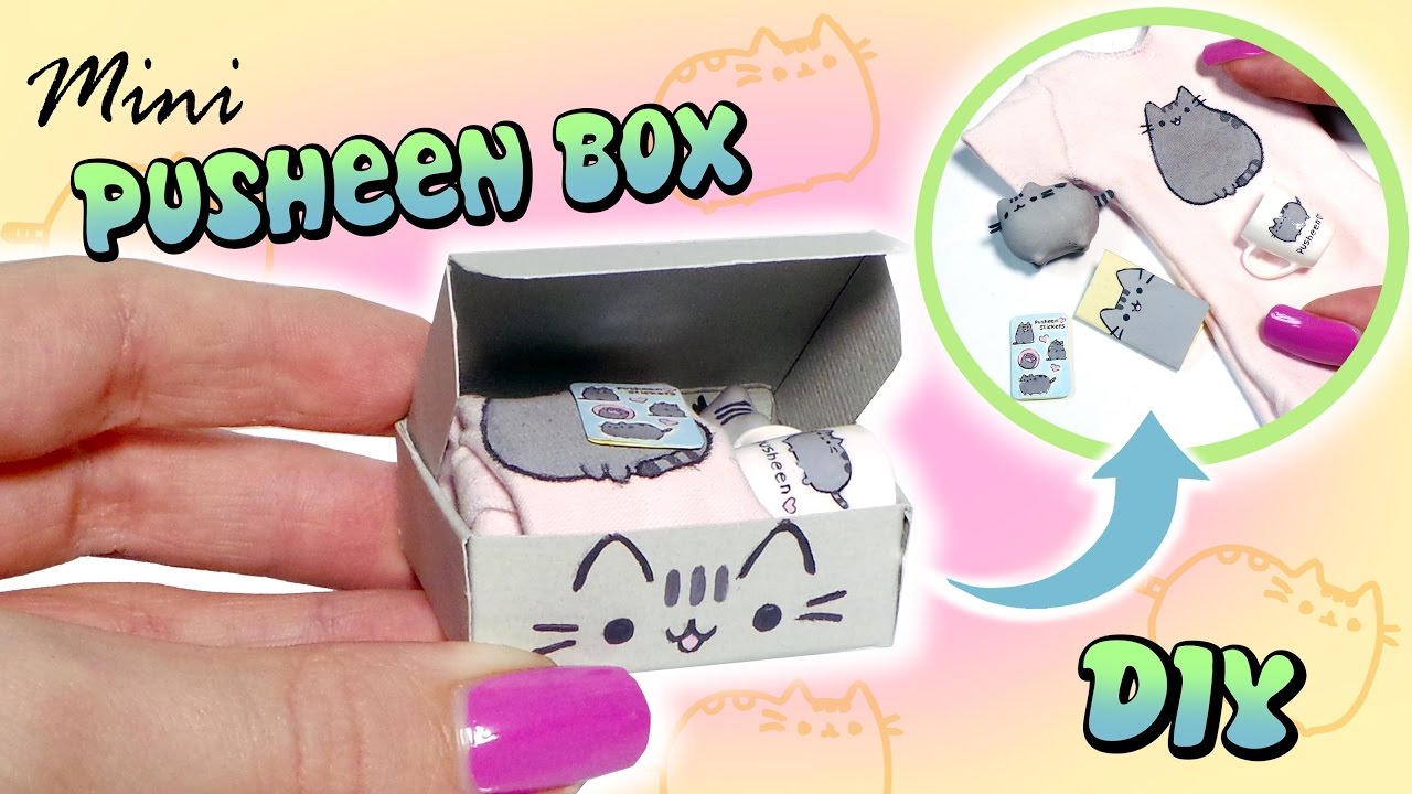 Miniature Pusheen Subscription Box Tutorial // DIY dolls/dollhouse