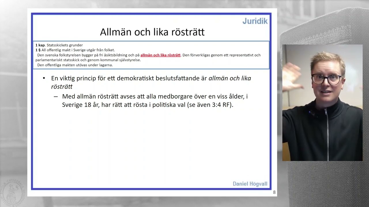 Konstitutionell rätt - Fördelning av makt - Del 3 - Val till riksdagen