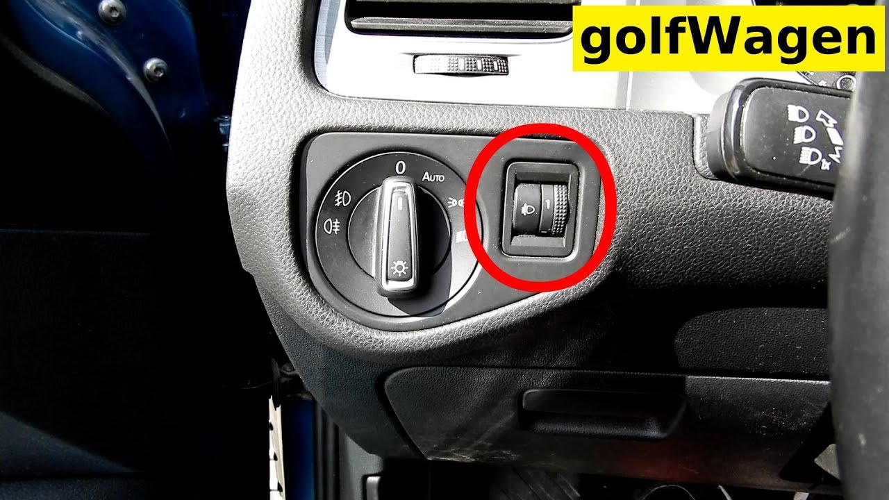 VW Golf 7 headlight adjustment switch replacement