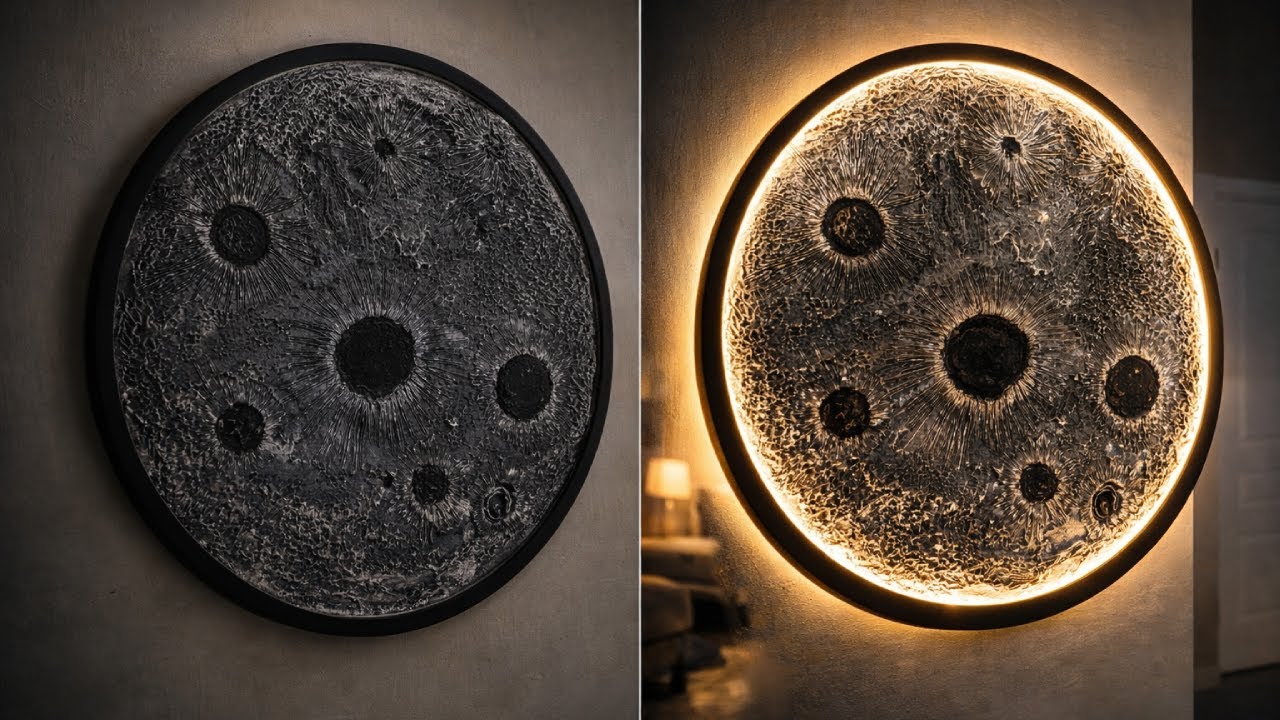 Giant Moon Wall Lamp 150 cm with LED Backlight — Handmade Time-Lapse (Anyone Can Create It)/  DIY