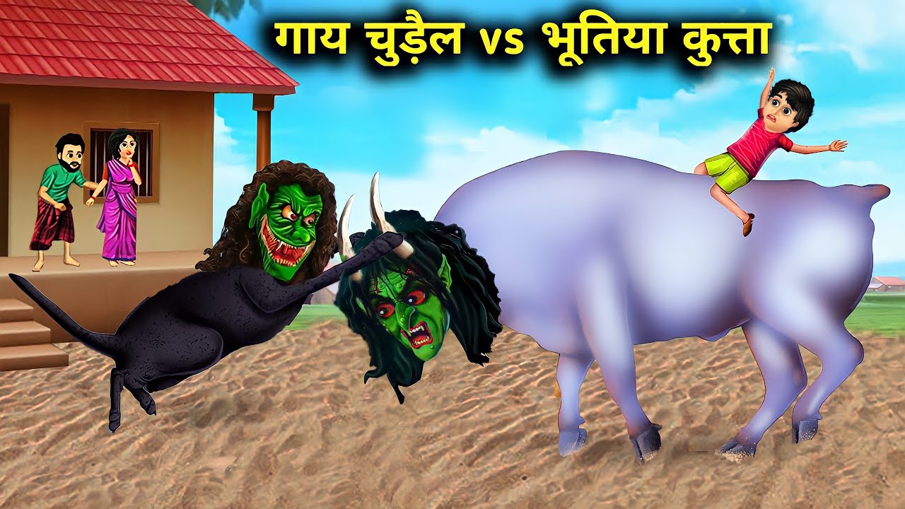 गाय चुड़ैल भूतिया कुत्ता ! gaay chudail vs bhutiya kutta ! horror stories ! witch stories ! kahaniyan