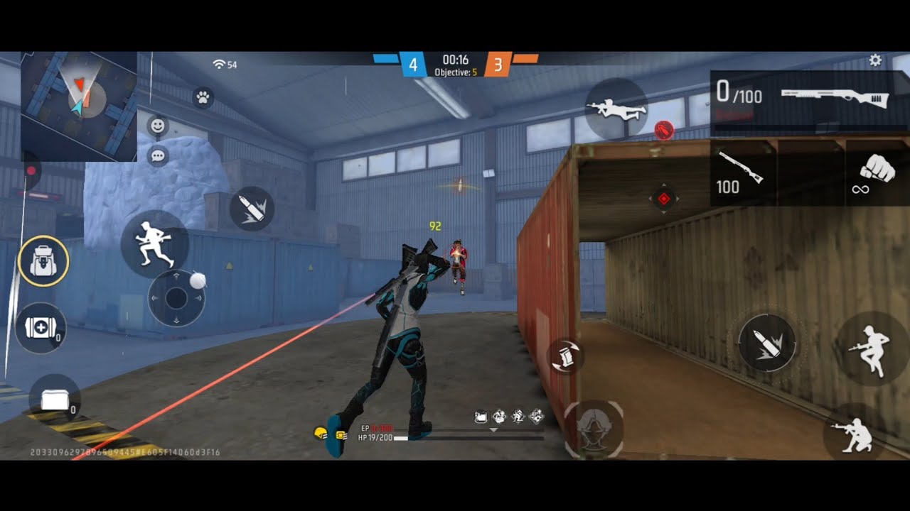 Free fire 💥Lone wolf 1vs1 only rush gameplay 