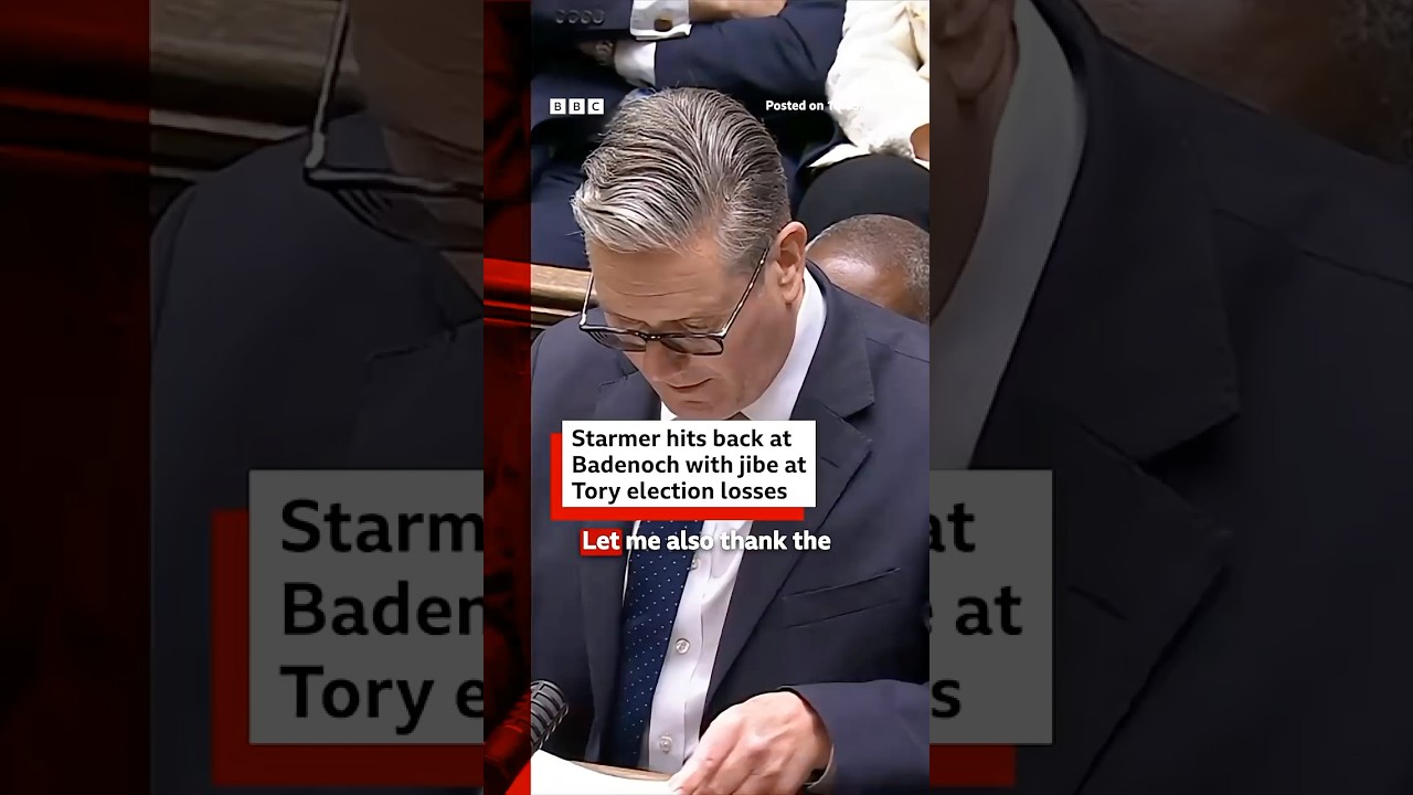 Keir Starmer hits back at Kemi Badenoch with jibe at Conservative election losses. #BBCNews