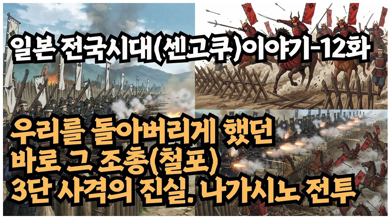 [역사] 일본 전국시대 이야기 12화. 우리를 돌게 만들었던 그 조총(철포). 3단 사격의 진실. 나가시노 전투 #센고쿠시대 #오다노부나가 #도쿠가와이에야스 #나가시노전투