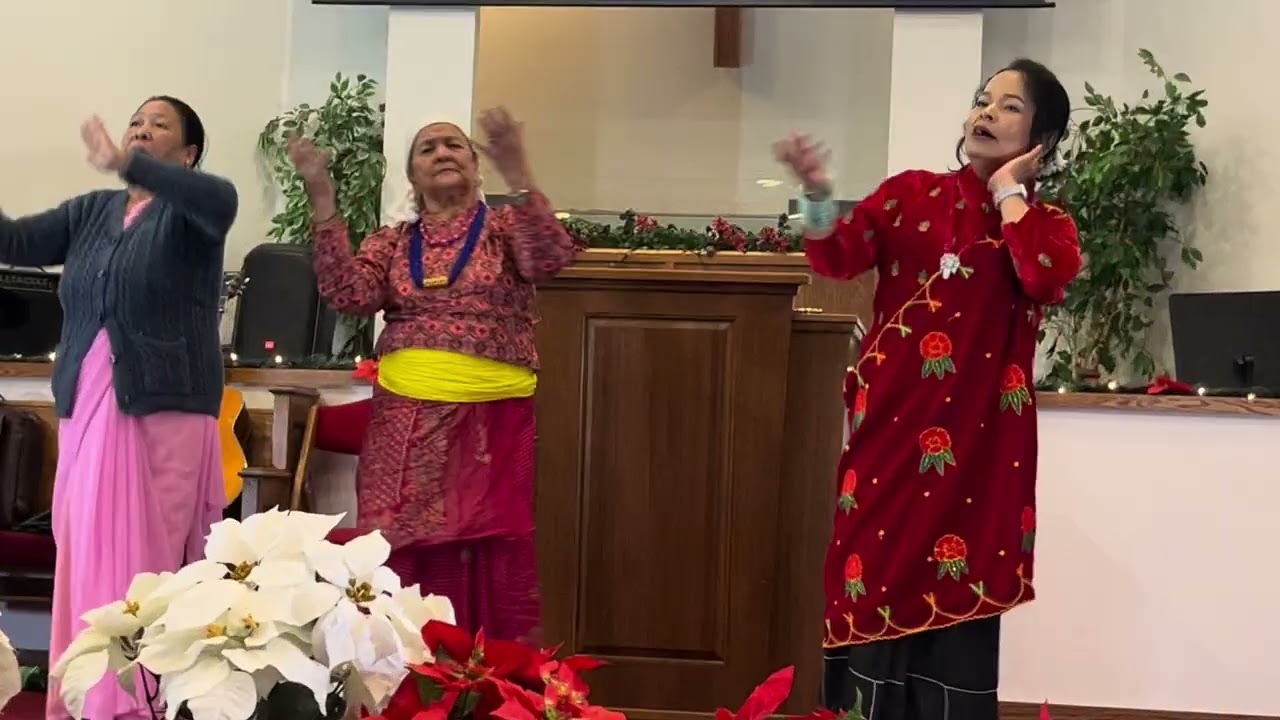 Nepali Christian song Baja bajaudai dance by me and my mother’s team together in Christmas 12/25/25