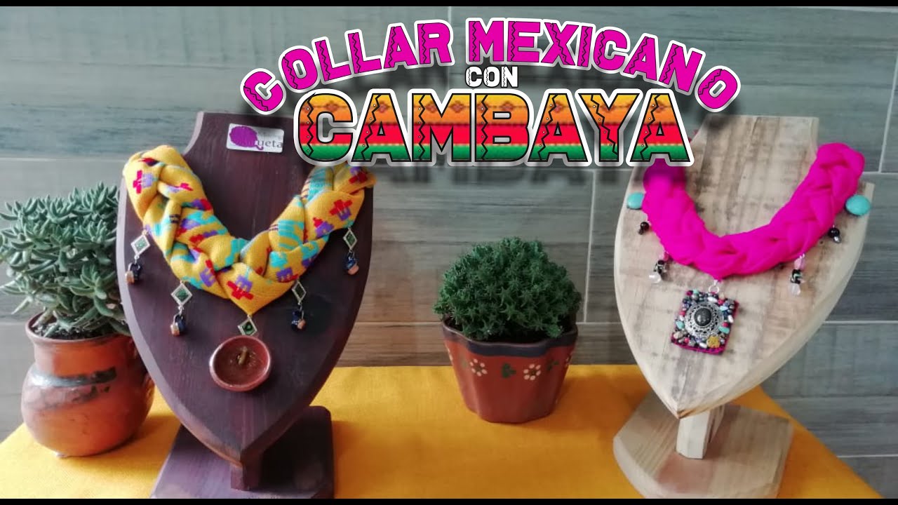 Collar Mexicano con tela Cambaya | Fiestas patrias.