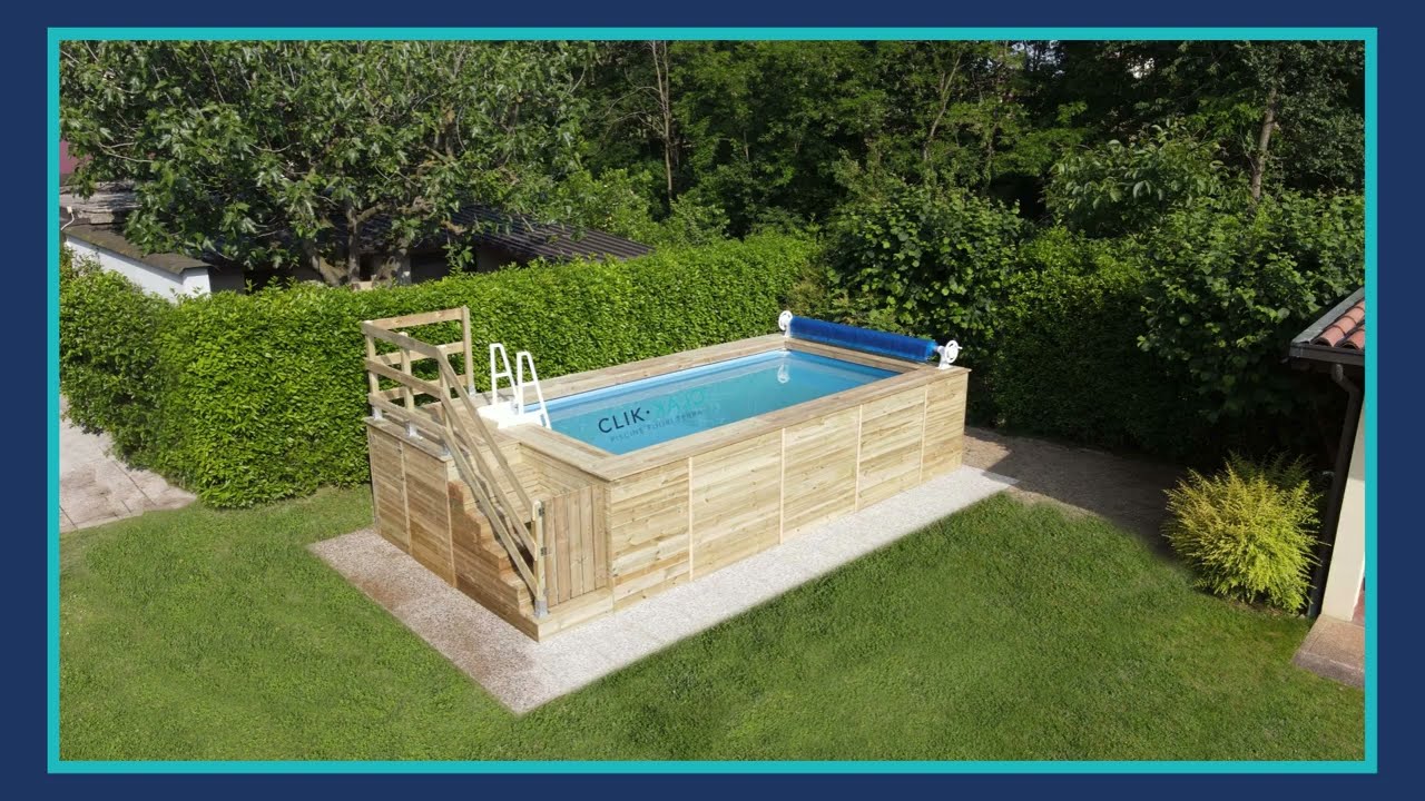 Piscina fuori terra  Clik-Clak&copy; in kit di montaggio fai da te, legno di pino ideale per il giardino