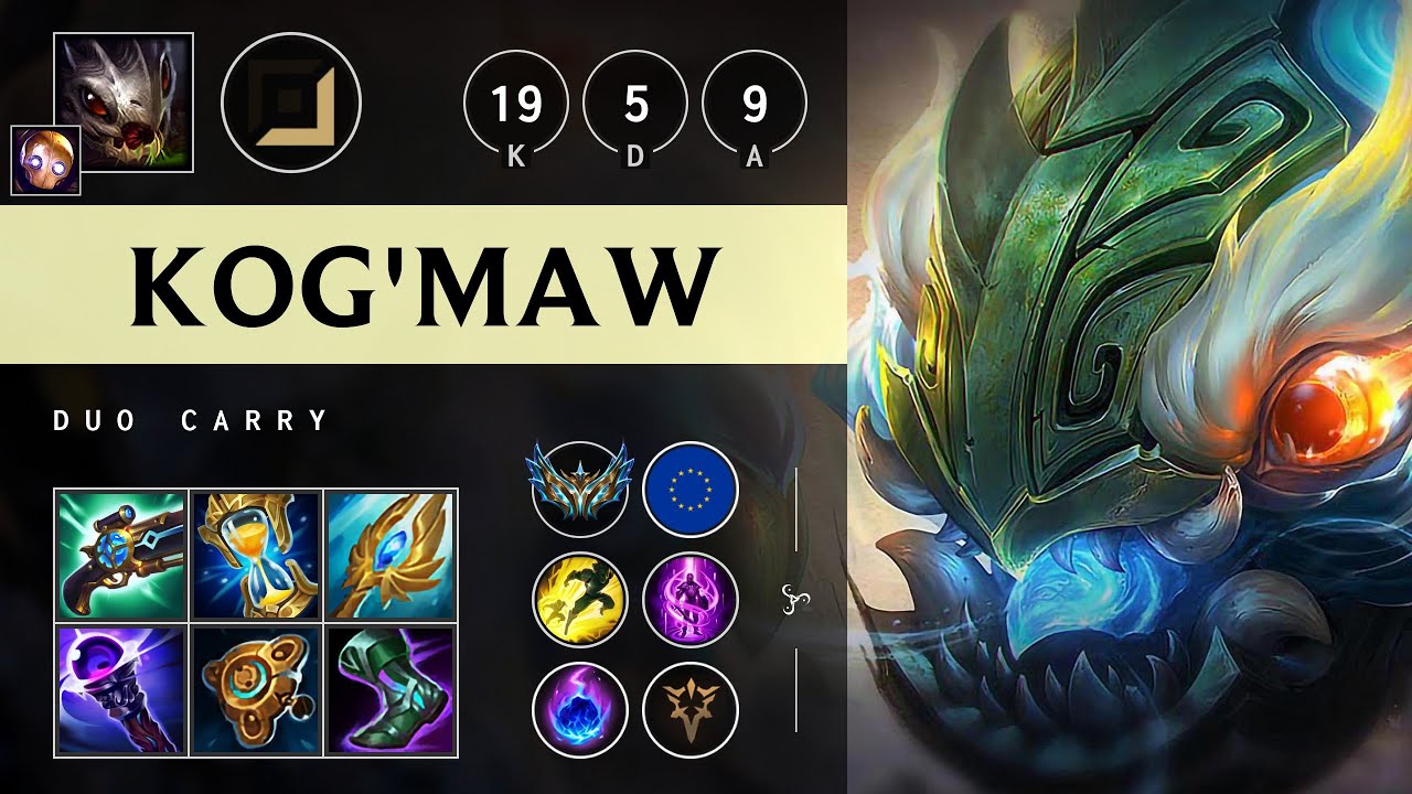 Kog'Maw ADC vs Aurelion Sol: Triple Kill, Unstoppable - EUW Challenger Patch 14.24