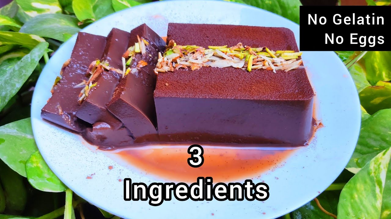 Chocolate Pudding Cake | Only 3 Ingredients, No Gelatin,No Agar-Agar | Quick & Easy Chocolate Desert
