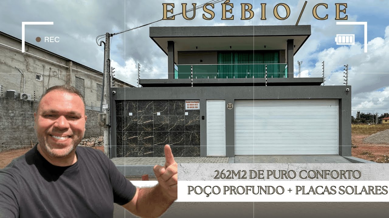 CASA DUPLEX EM RUA PADRÃO NO EUSÉBIO | AO LADO DA CIDADE ALPHA | 262m² | MODERNA E TECNOLÓGICA