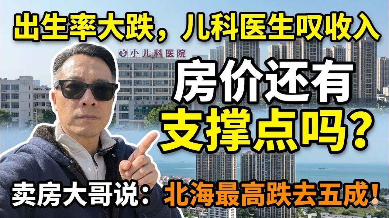卖房大哥坦言：北海新房最高跌去一半！出生率大降，儿科医生叹收入。房价还有支撑点吗？