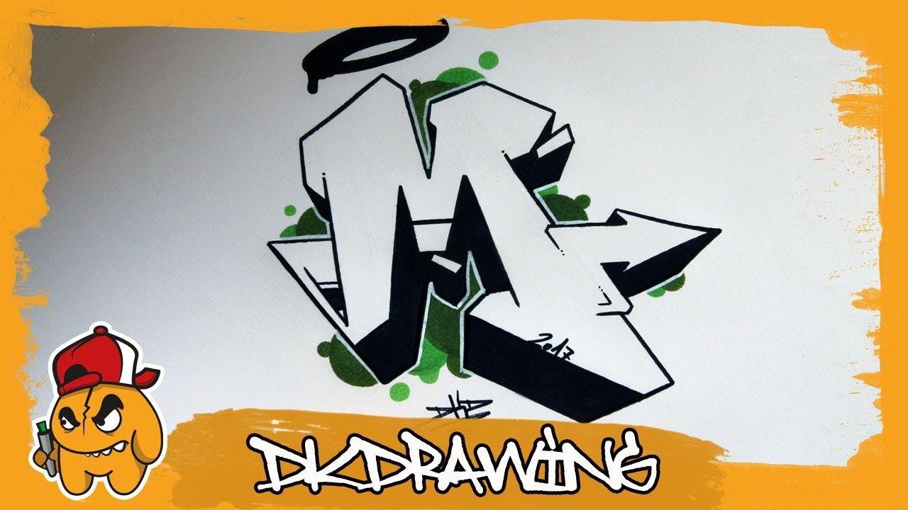 Graffiti Alphabet Tutorial - How to draw graffiti letters - Letter M