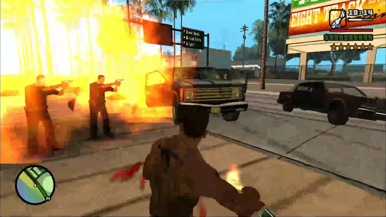 GTA San Andreas - CJ is under strong pressure from military army But no surrender - Six Stars
