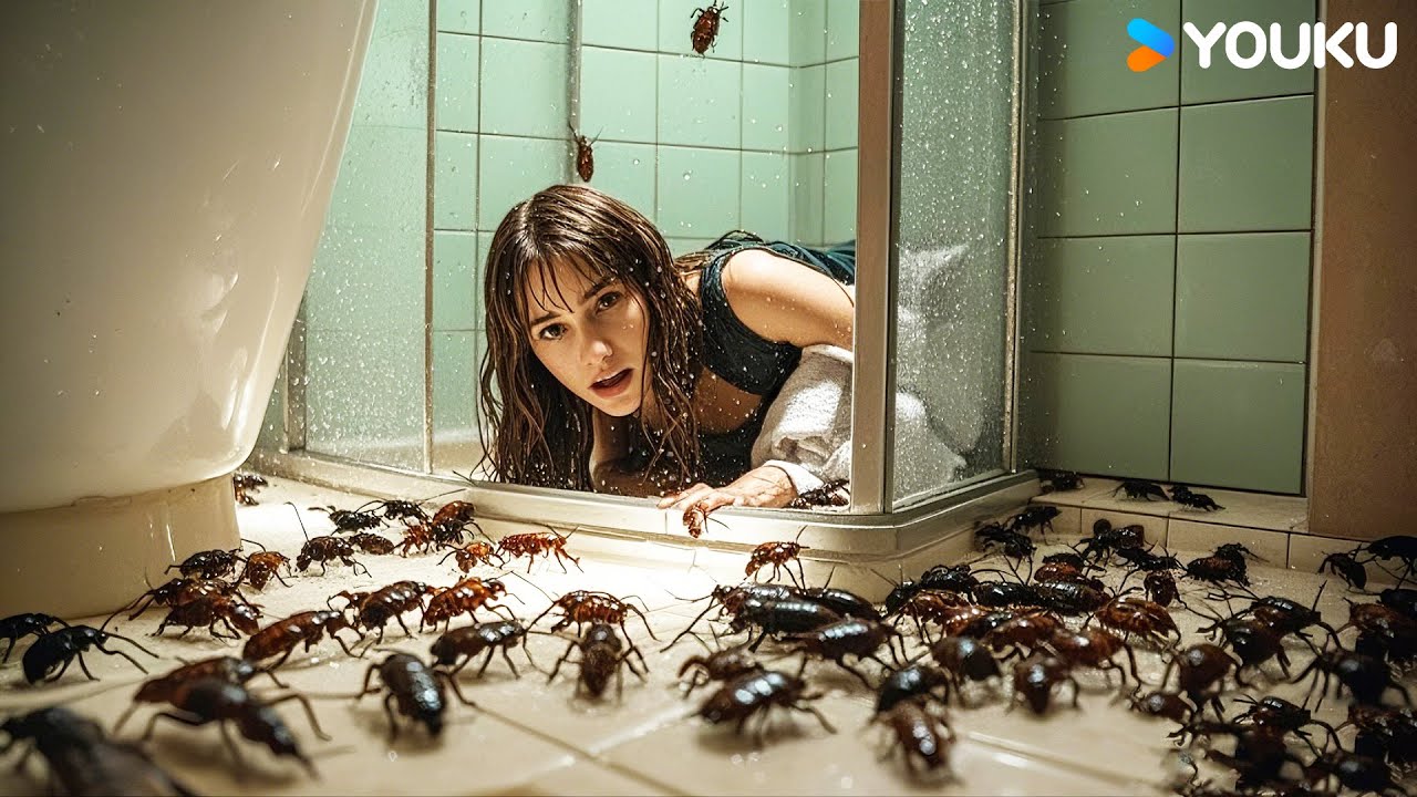 A swarm of cockroaches suddenly appeared in a woman's shower! |  Khepri | YOUKU MONSTER MOVIE