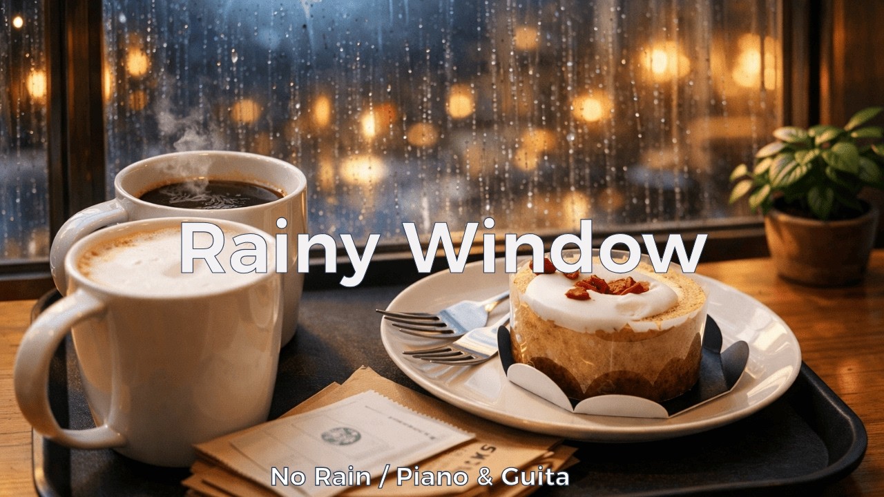 Rainy Window 雨の窓 | Study Lofi ☕ Piano & Guitar (No Rain Sounds)