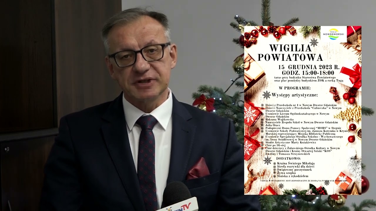 Starosta Nowodworski Jacek Gross zaprasza na Wigilię Powiatową