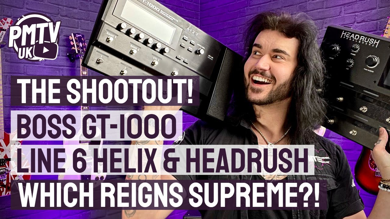 Boss GT-1000 vs Line 6 Helix Vs HeadRush Pedalboard - Multi FX Shootout & Comparison