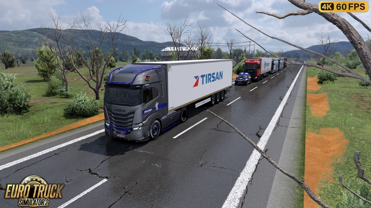 Rainy Jungle Drive on Broken Tarmac 🚛🌧️🌴 | Iveco Truck | #ets2