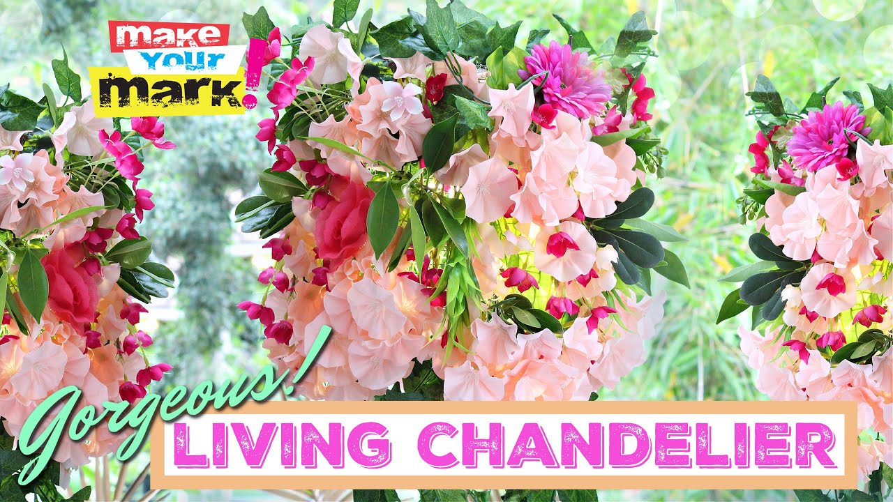 Living Chandelier DIY with REAL & FAUX flowers