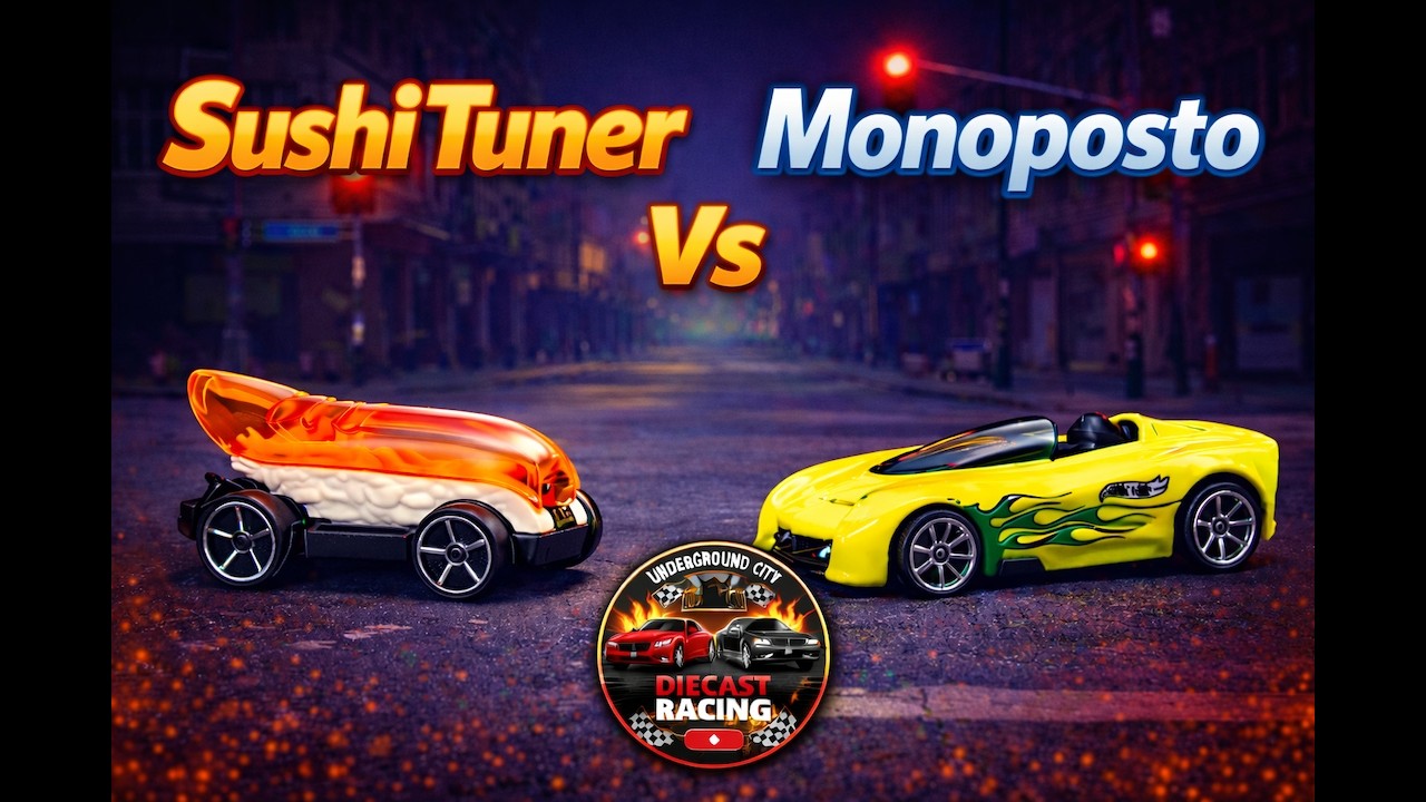 Monoposto vs Sushi Tuner - Head-to-Head Diecast Battle