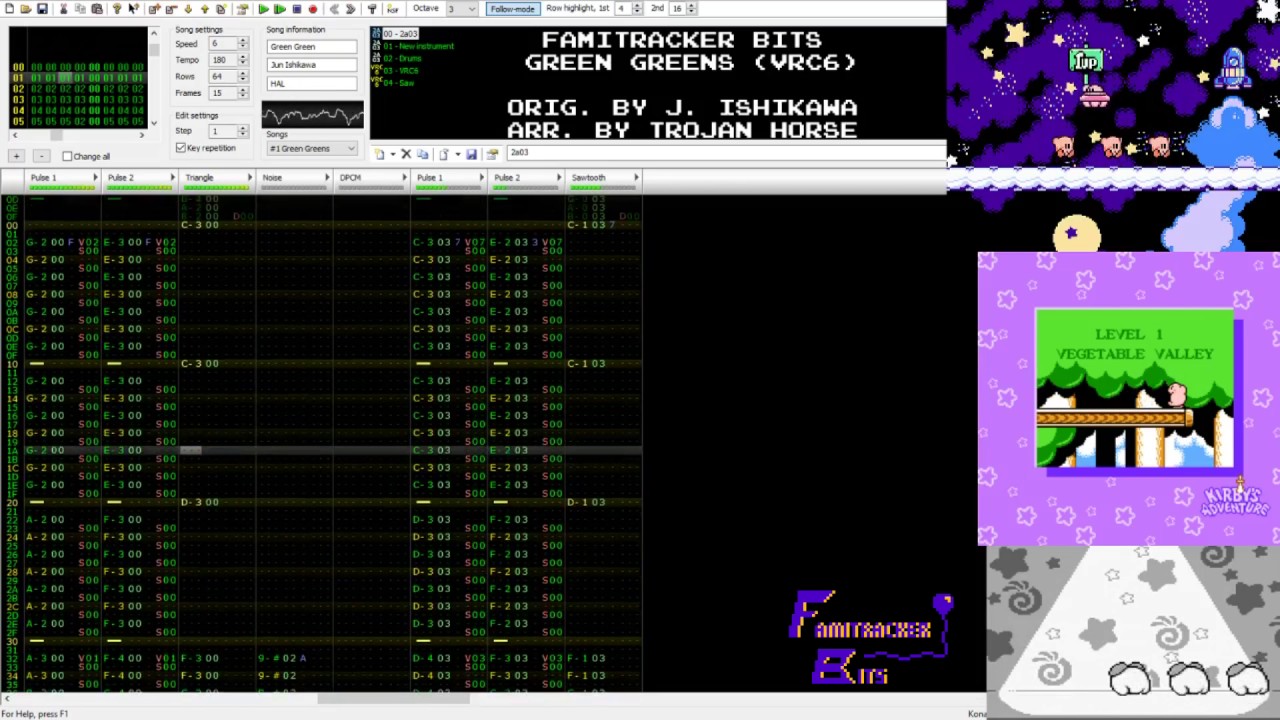 Famitracker Bits - Green Greens [VRC6] (Kirby's 25th Anniversary)