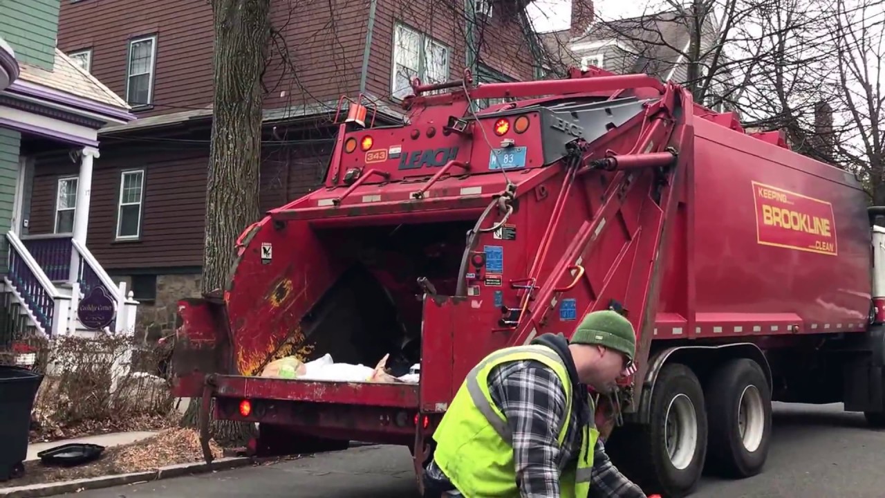 (Special Upload) Brookline DPW Sanitation Department 345 and 343~ Mack Leach Rear Loaders (Before)