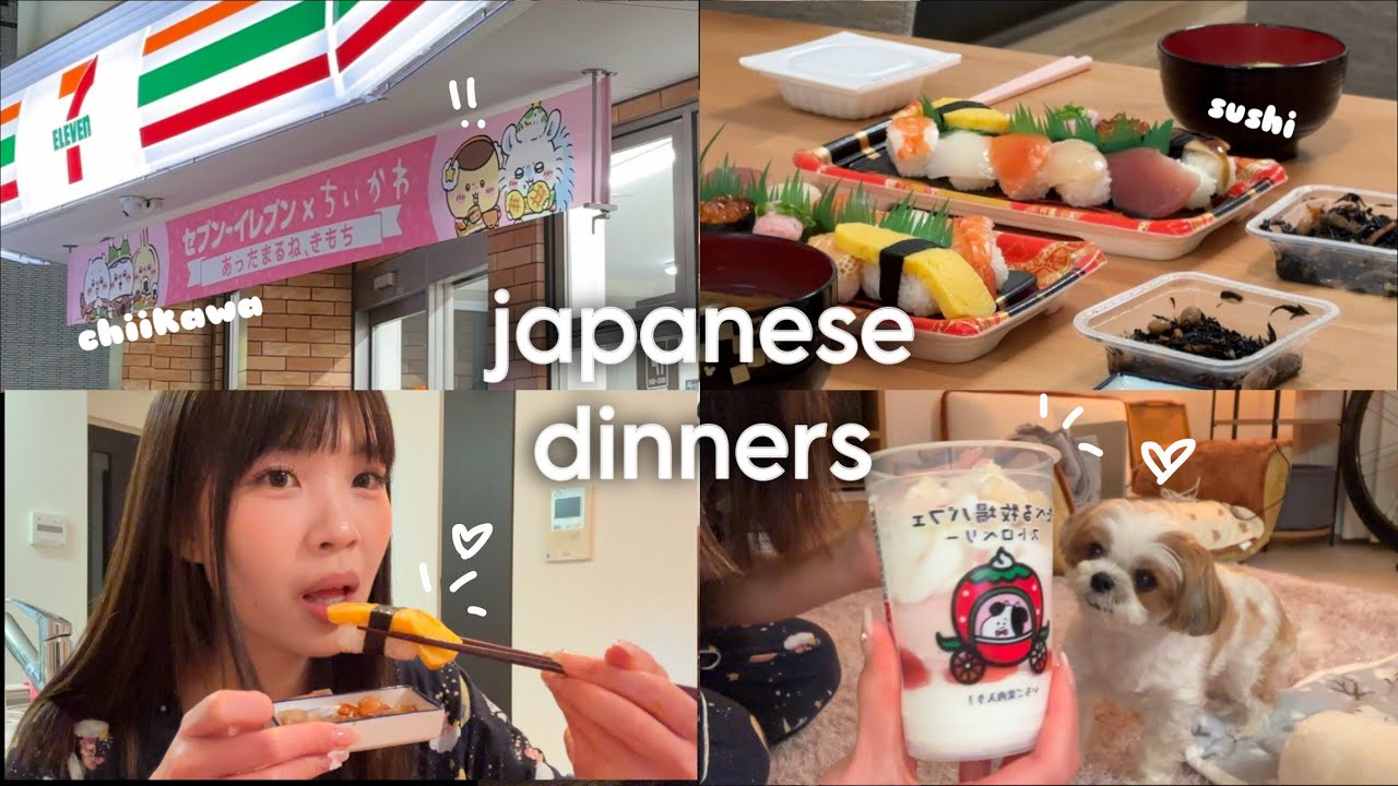 japanese highschooler's dinner 🍣🍜| icecreams, 7-eleven, chiikawa foods