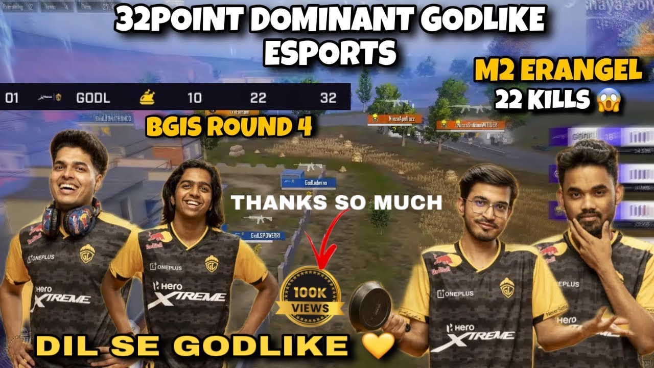 BGIS ROUND 4 GODLIKE ESPORTS 22 KILLS DOMINATE @GodLikeEsportss