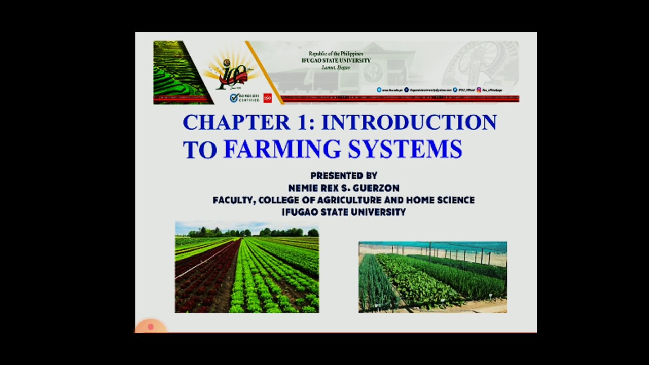 MODULE 1: FARMING SYSTEMS
