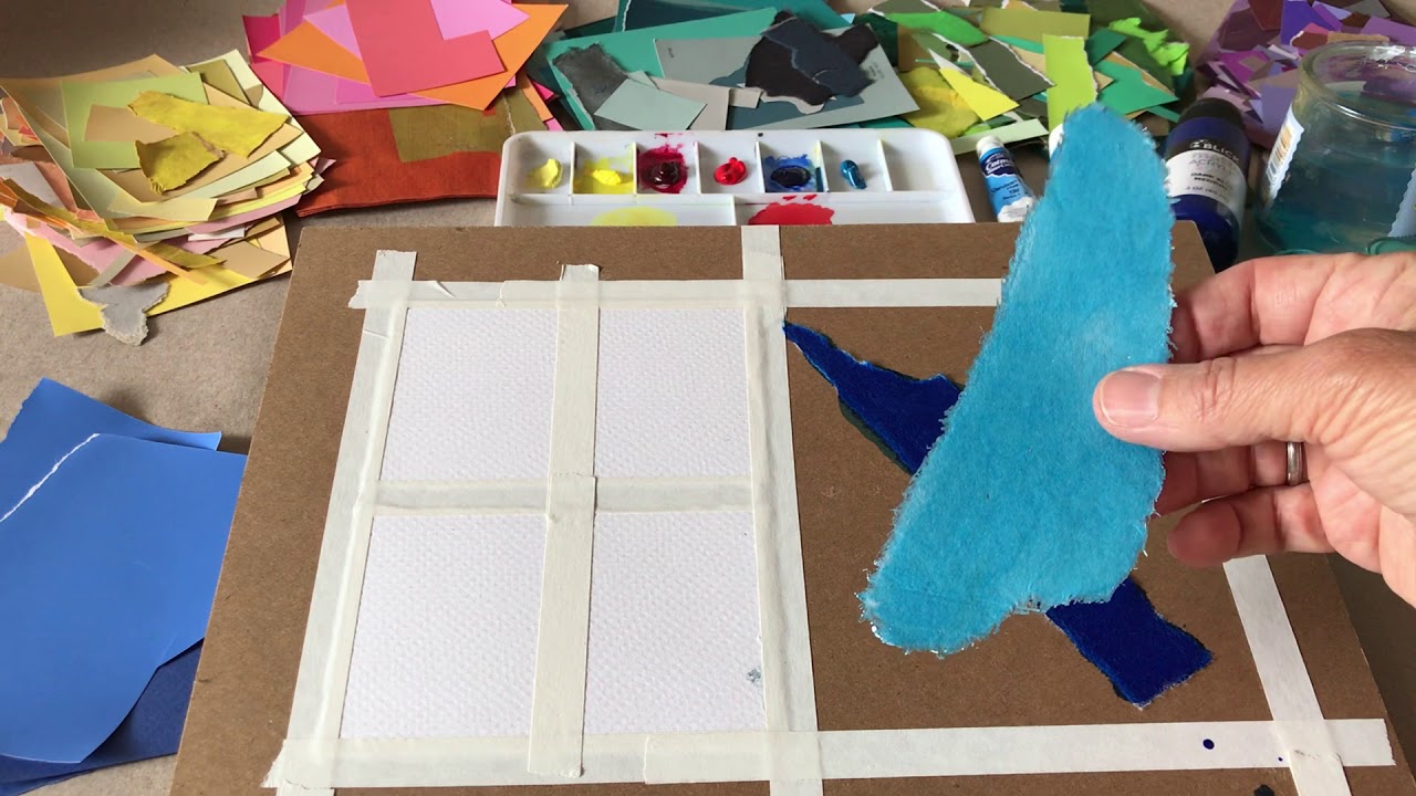 How to Hand Paint Colored Paper for Collage with artist Amy Wynne.