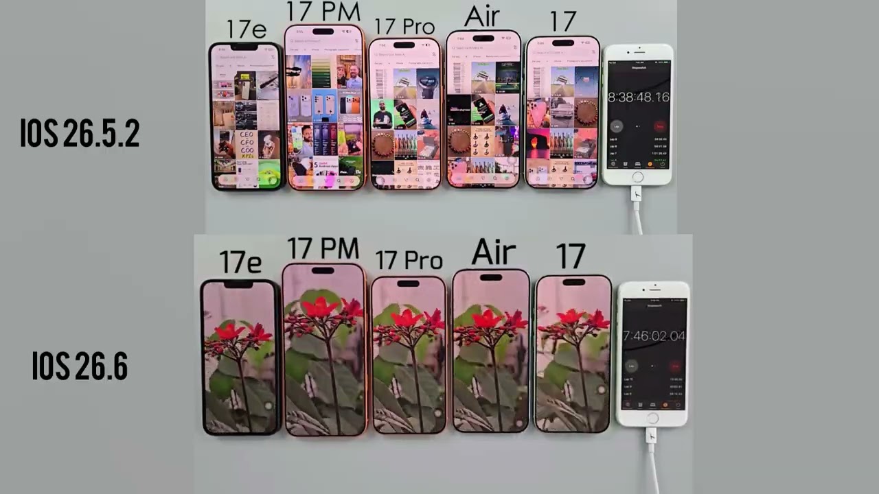 iPhone 17 SERIES - iOS 26.6 vs iOS 26.5.2 Battery Life DRAIN Test