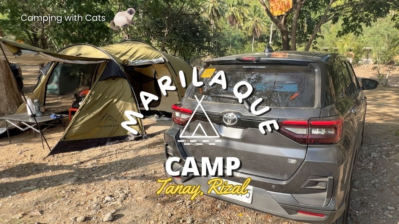 500 Pesos Overnight Car Camping at Marilaque Camp | Camping With Cats | ShineCrave Tunnel Tent