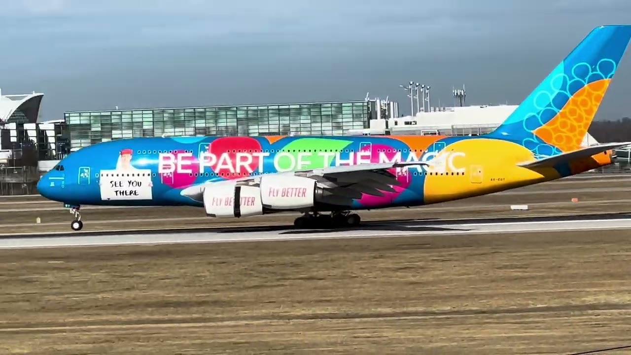 4K - Wide-bodies at Munich MUC Airbus A330, A350, A380, B787