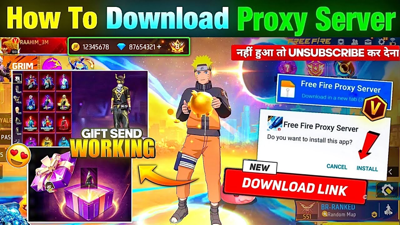 HOW TO DOWNLOAD PROXY SERVER IN FREE FIRE, HOW TO USE PROXY SERVER IN FREE FIRE, VIP PROXY SERVER