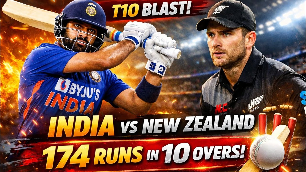 India vs New Zealand T10 India scored 174 runs in 10 overs.first innings 🔥