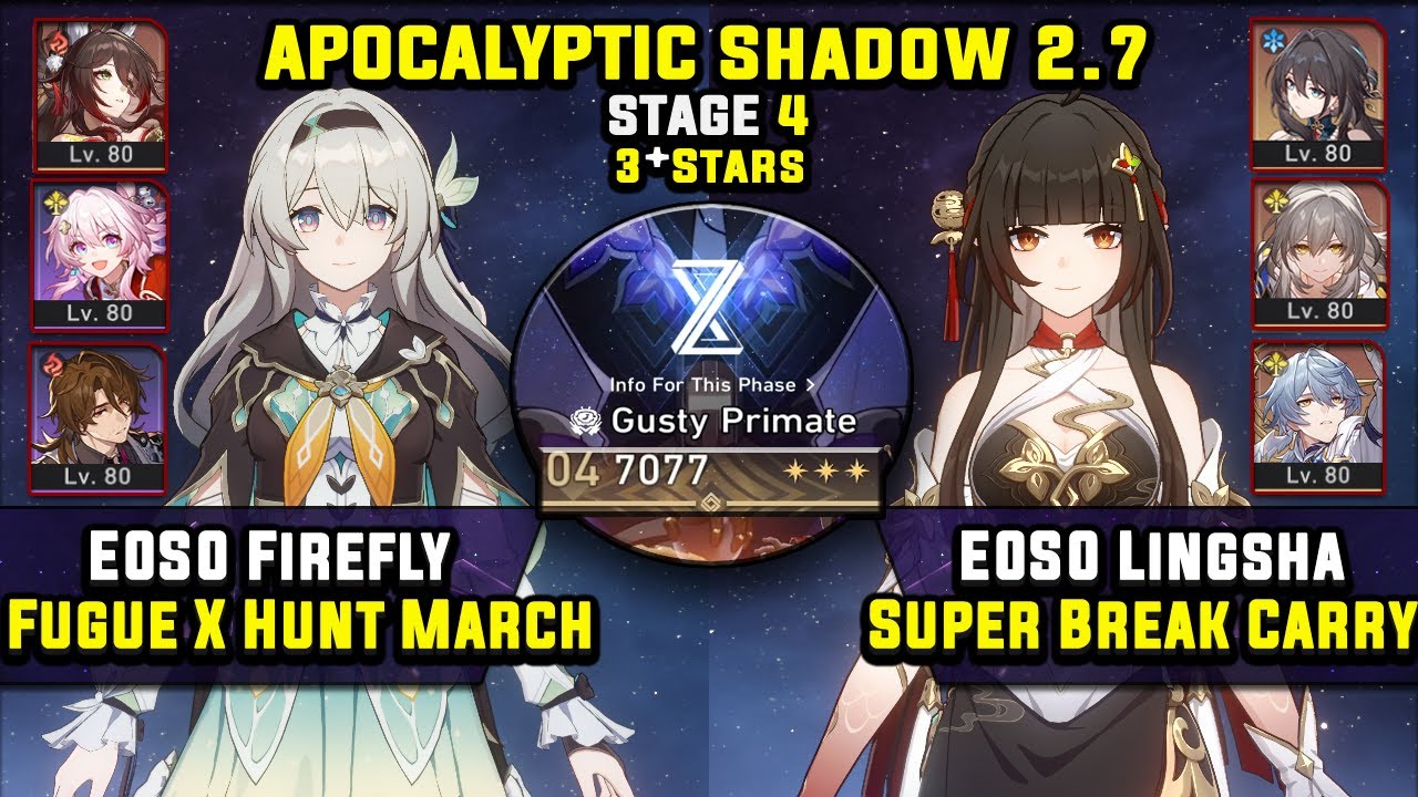 E0 Firefly Carry W/ Fugue & E0 Lingsha Carry (3 Stars) Apocalyptic Shadow 4 Honkai Star Rail 2.7