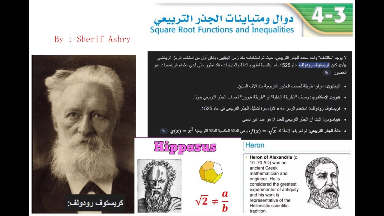 دوال ومتباينات الجذر التربيعي   رياضيات 2ث ف1