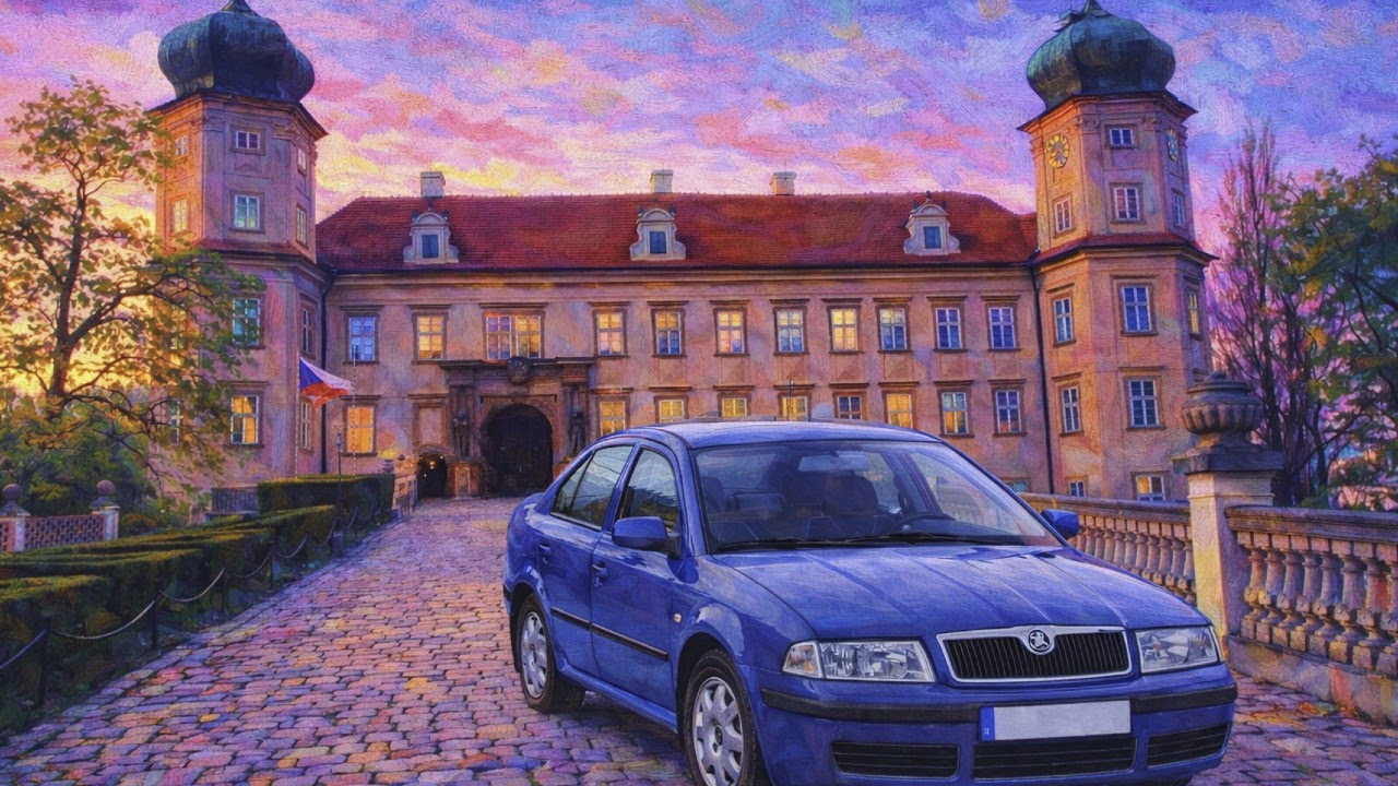Mníšek pod Brdy | Drive thru | No talking | Small town in Central Bohemia in Winter