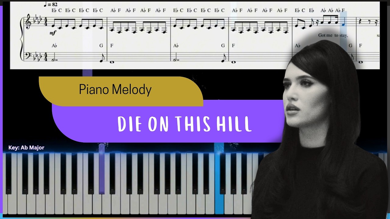 Sienna Spiro - Die On This Hill Piano Cover | Easy Piano Melody Tutorial for Beginners | Karaoke