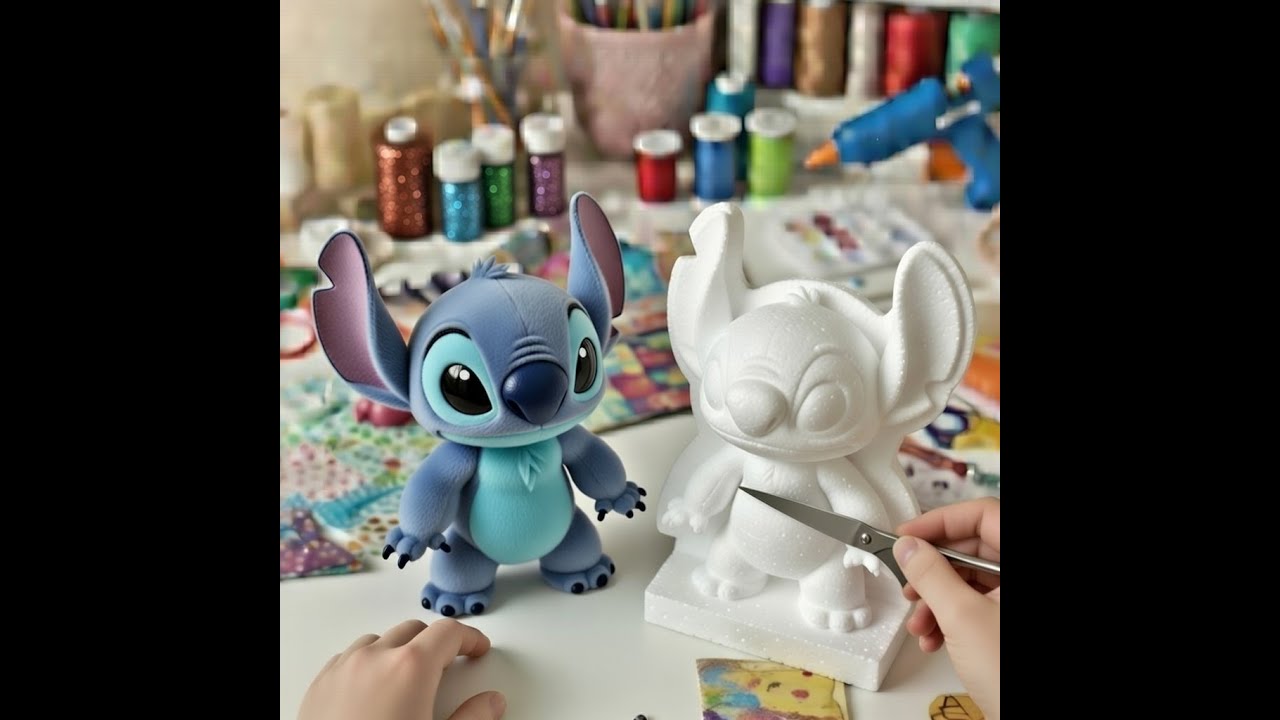 ¡Cómo Hacer STITCH de NICOPOR ! Tutorial Paso a Paso Fácil PARTE 5 #manualidadesdiy #viral #stitch