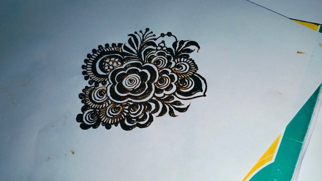Floral bunch mehndi design/mehndi classes Day 14/easy mehndi design for beginner/henna mehndi design