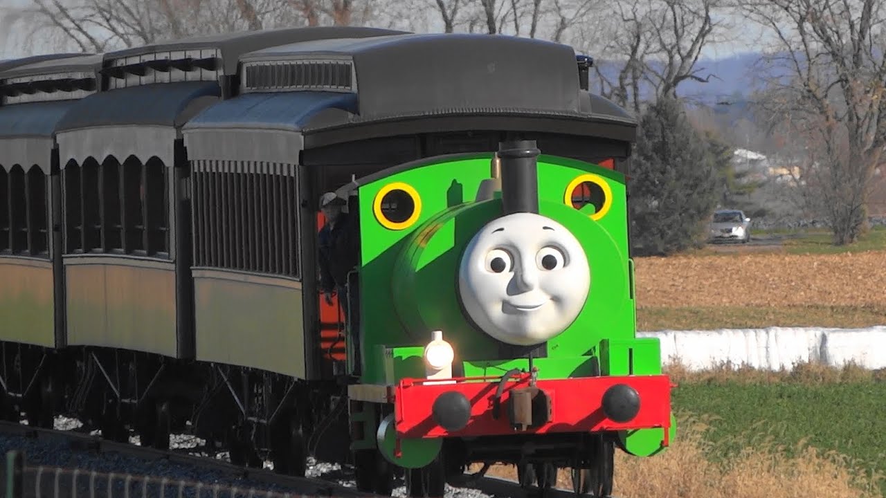 Percy The Small Engine Passing The Red Caboose Motel