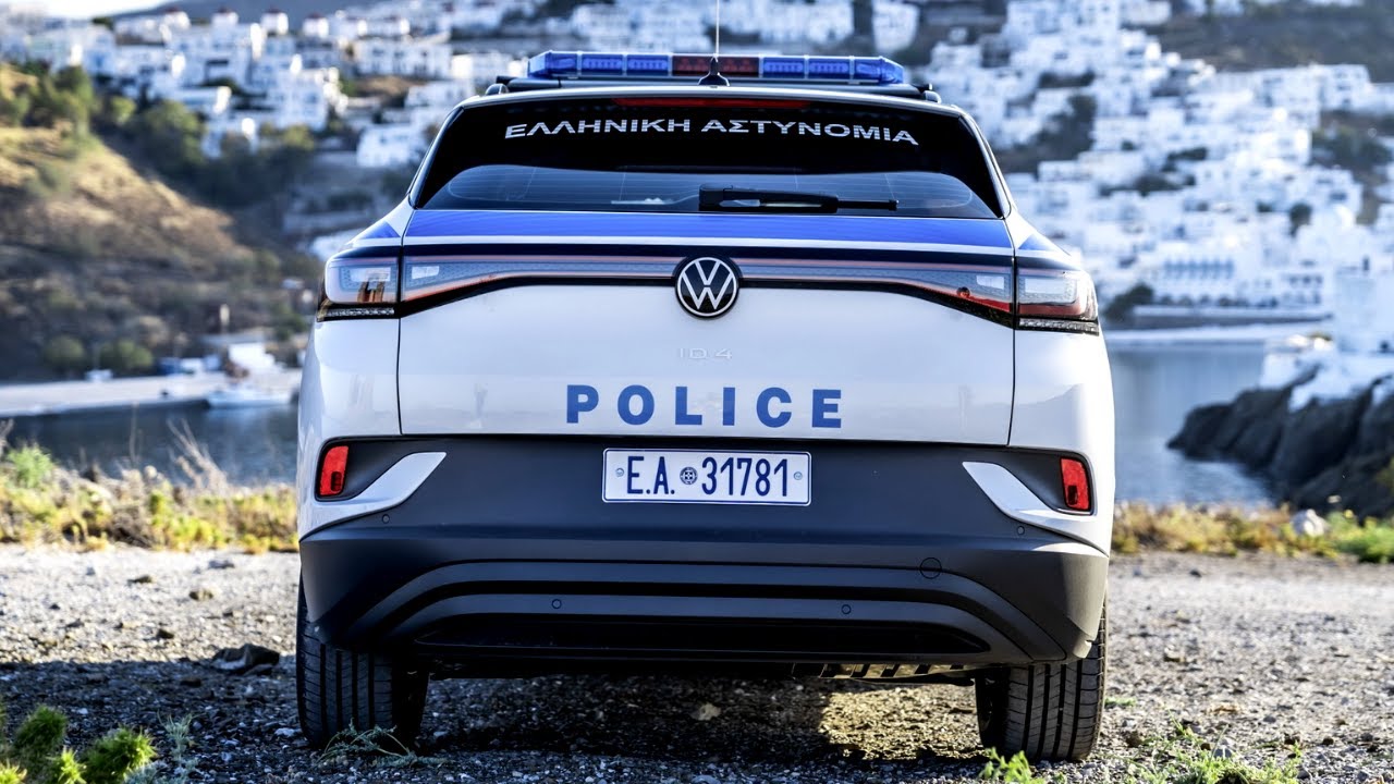 VW ID.4 Police Cars | Greek Island Going EV-Only Gets Its First VW ID.4 Police Cars