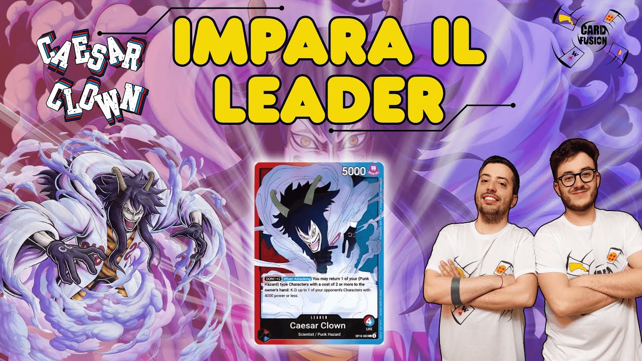 come GIOCARE CAESAR CLOWN leader ROSSO BLU OP10 - GUIDA ONE PIECE CARD GAME #onepiececardgame