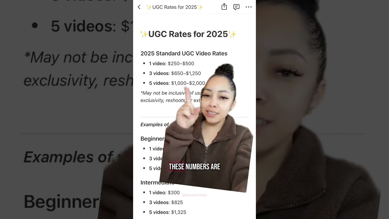 How much should UGC creators charge in 2025? 💸✨ If you&rsquo;re a UGC creator (or want to become one),