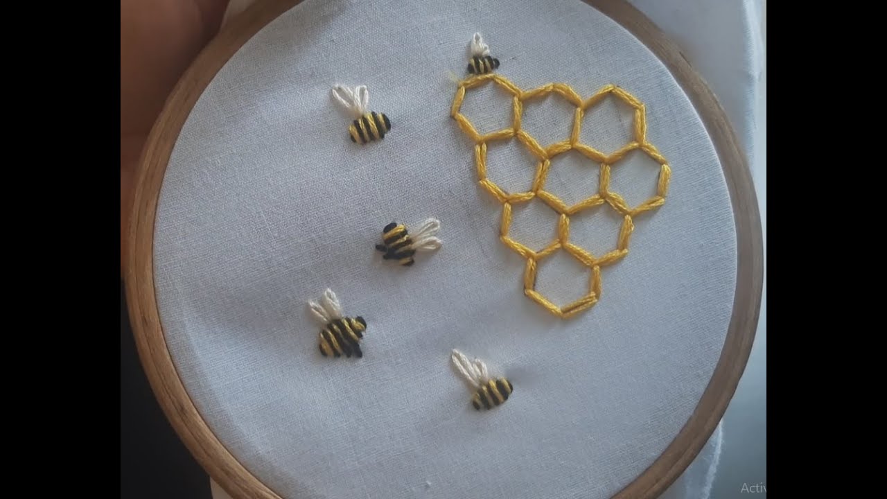 Honey Bees Embroidery tutorial