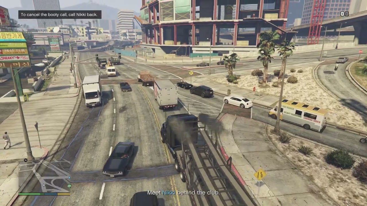 GRAND THEFT AUTO STORY MODE HEADING FROM CONSTRUCTION SITE TO HANGOUT WITH A FRIEND